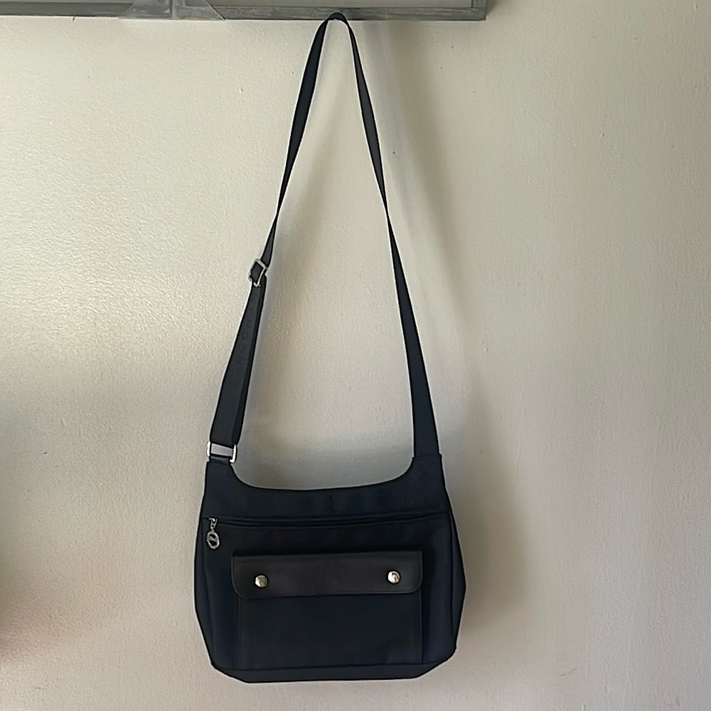 Longchamp Black Canvas crossbody bag